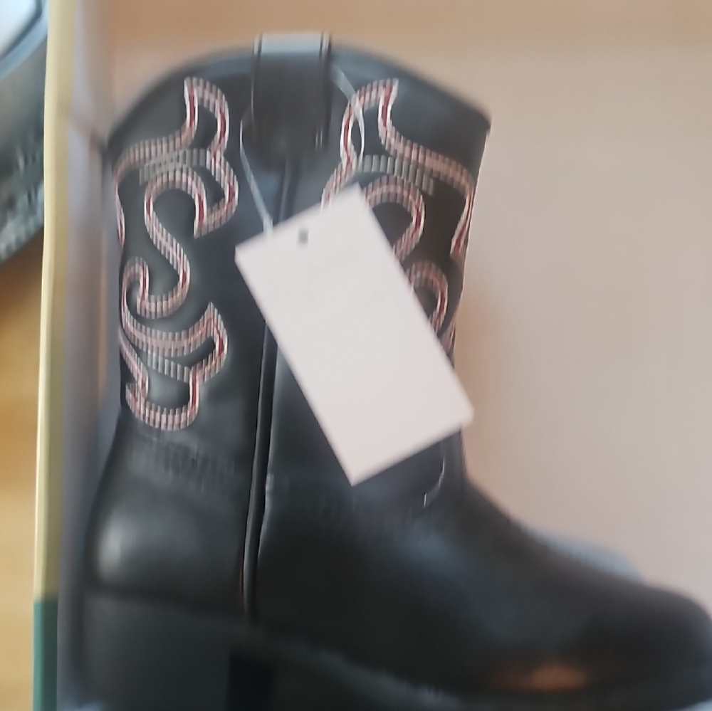 Kids Black Western Boots